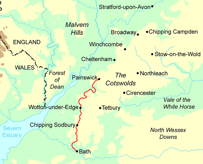 Cotswold Way - South Section map